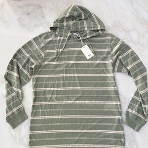 Katin Mens Hooded Sweatshirt Travis Hide Size Large Green New Stripe Cotton